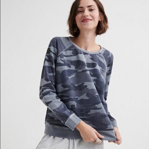 Lucky Brand Tops - Lucky Brand camo faded blue pullover sweatshirt